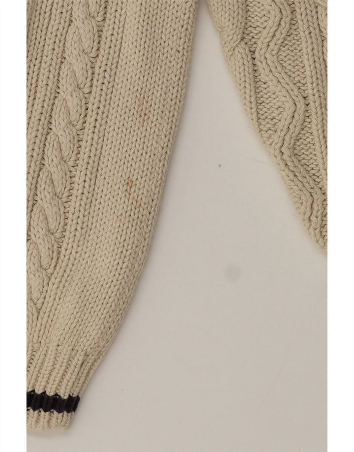 Maglione da uomo con scollo a V Cotton Republic, cotone bianco sporco medio