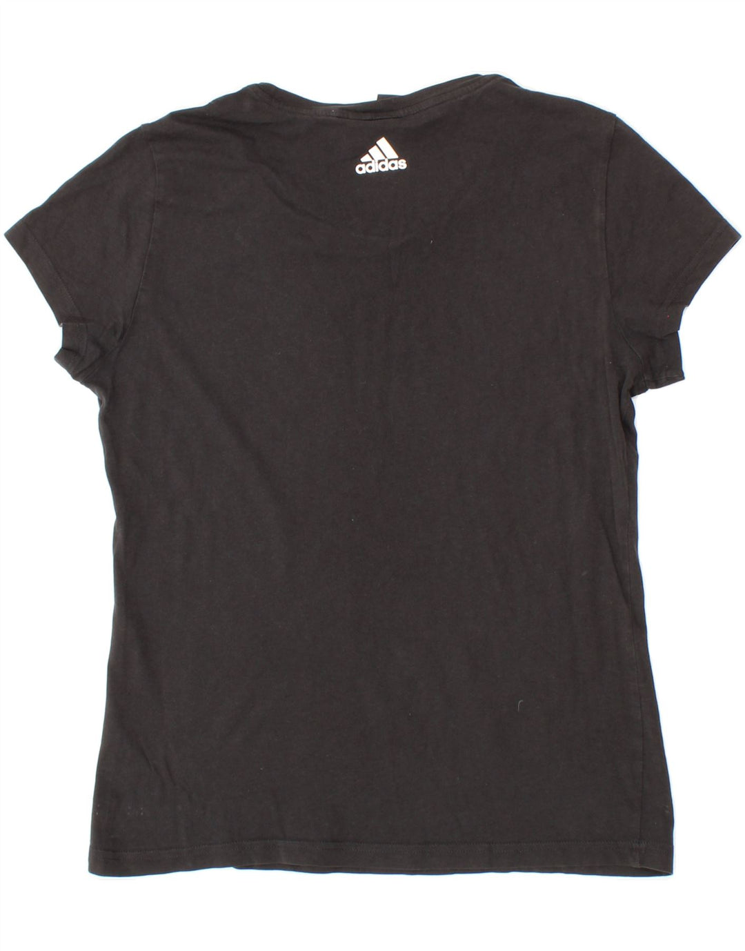 ADIDAS Womens Graphic T-Shirt Top UK 14 Medium Black Vintage Adidas and Second-Hand Adidas from Messina Hembry 