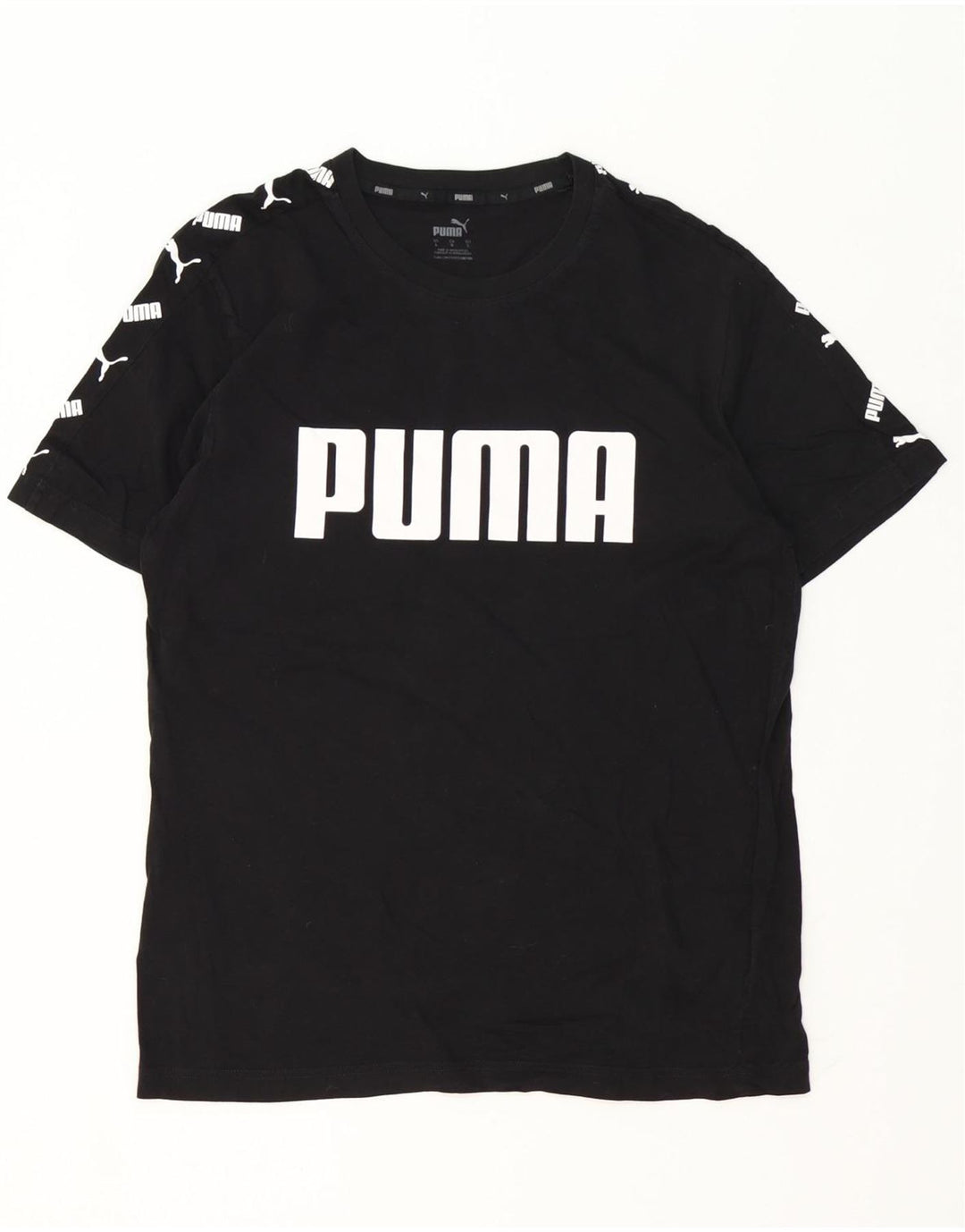 T-shirt grafica da uomo Puma Top grande in cotone nero