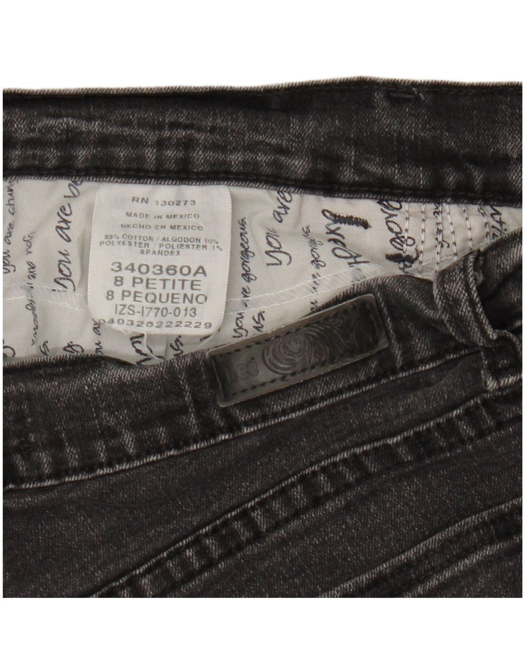 Jeans dritti Petite da donna LEE US 8 medi W30 L27 cotone nero