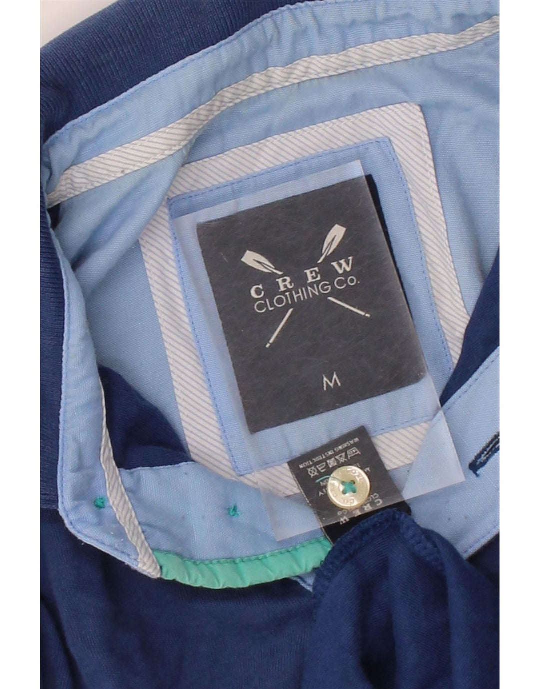 CREW CLOTHING Mens Polo Shirt Medium Navy Blue Cotton Vintage Crew Clothing and Second-Hand Crew Clothing from Messina Hembry 