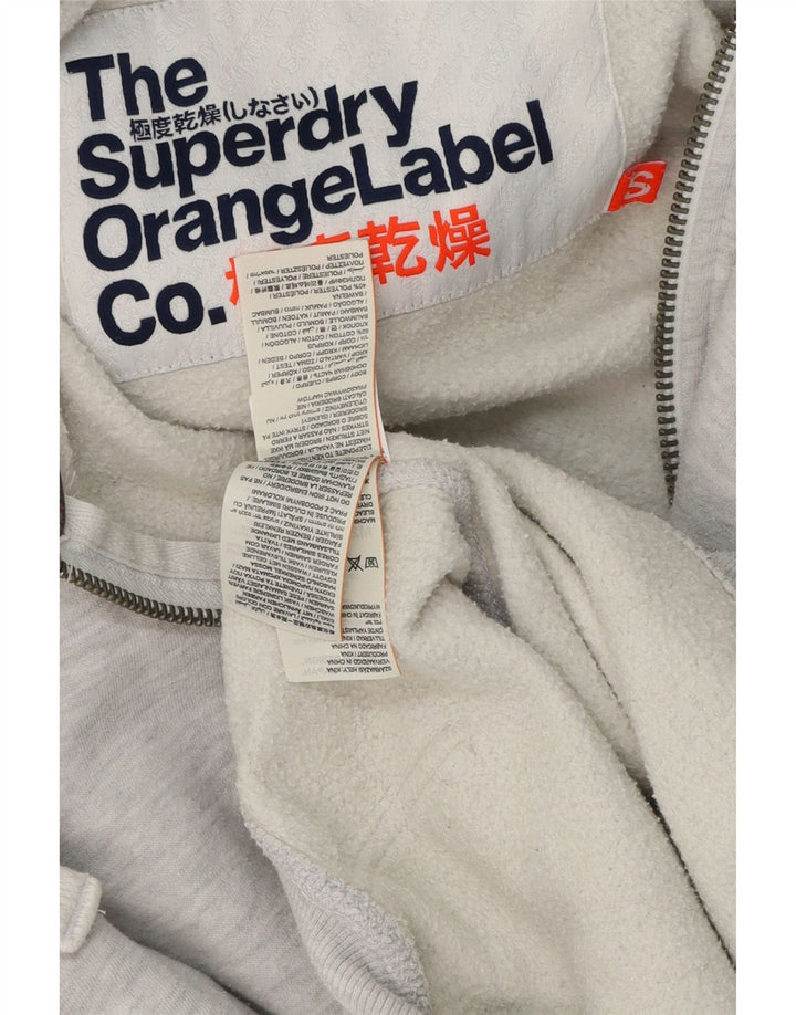 Maglione con cappuccio e zip da uomo Superdry piccolo in cotone grigio