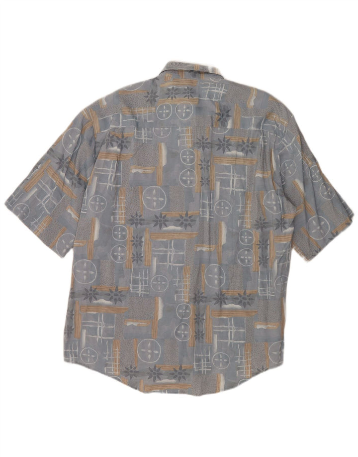 Camicia a maniche corte da uomo Henry Morell XL grigia geometrica