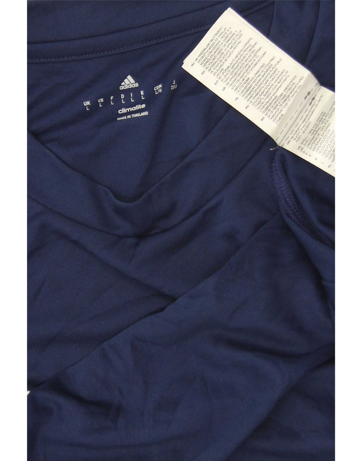 T-shirt Adidas Climalite da uomo, grande, in poliestere blu navy