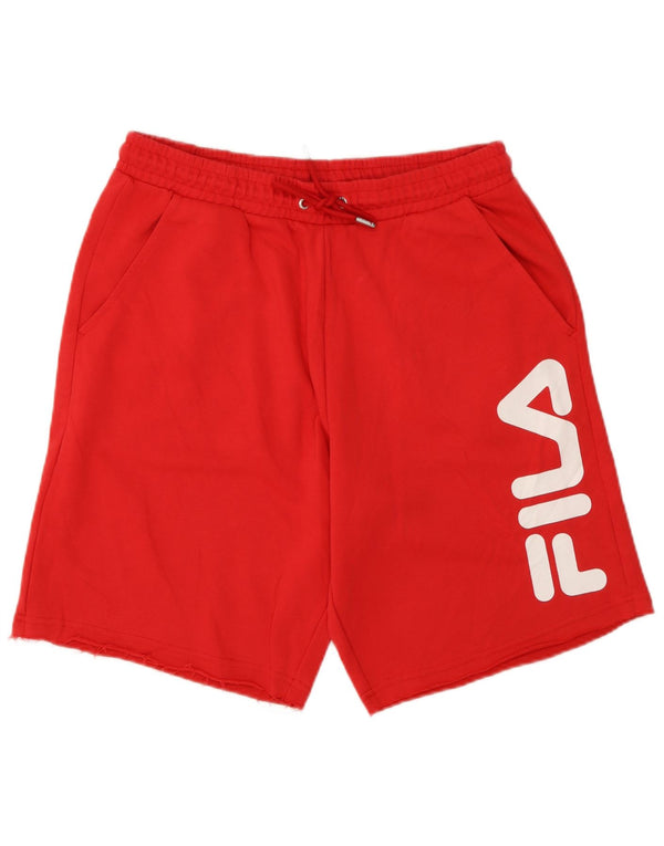 Pantaloncini sportivi grafici da uomo Fila in cotone rosso medio