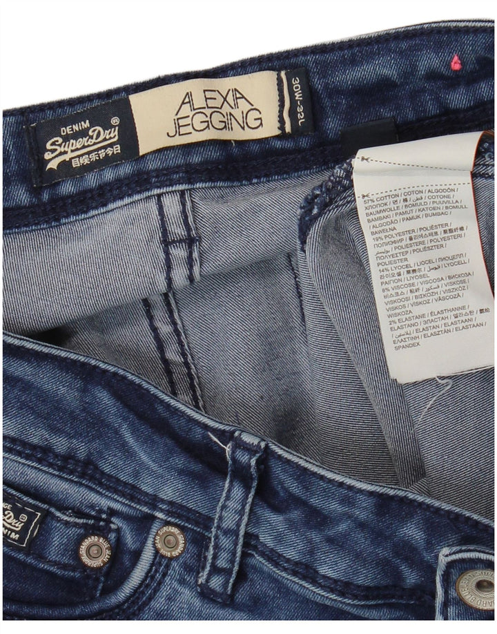 Jeans skinny Jegging Alexia da donna SUPERDRY W30 L32 cotone blu
