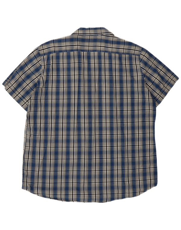 Camicia Carrera da uomo a maniche corte vestibilità regolare 2XL cotone scozzese blu