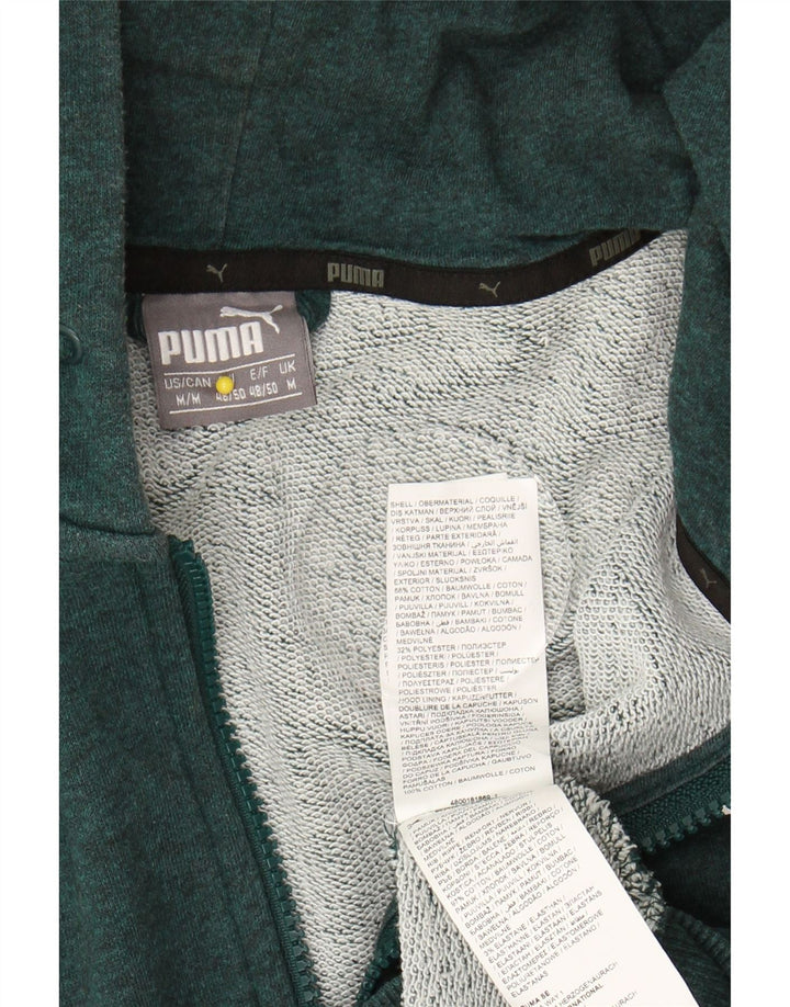 PUMA Mens Zip Hoodie Sweater Medium Green Cotton Vintage Puma and Second-Hand Puma from Messina Hembry 