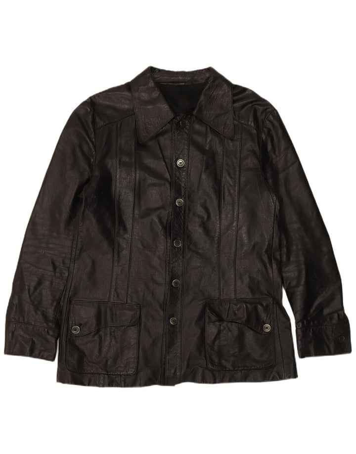 Giacca in pelle da uomo VINTAGE UK 38 media nera