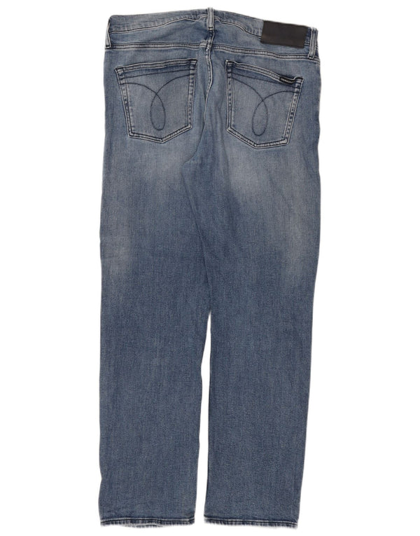 Jeans dritti da uomo Calvin Klein W34 L32 cotone blu