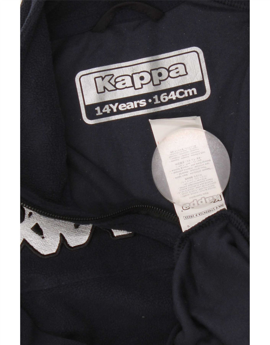 Maglione in pile Kappa da ragazzo con zip e collo 13-14 anni in poliestere blu navy
