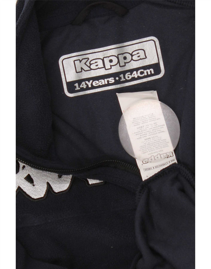 Maglione in pile Kappa da ragazzo con zip e collo 13-14 anni in poliestere blu navy
