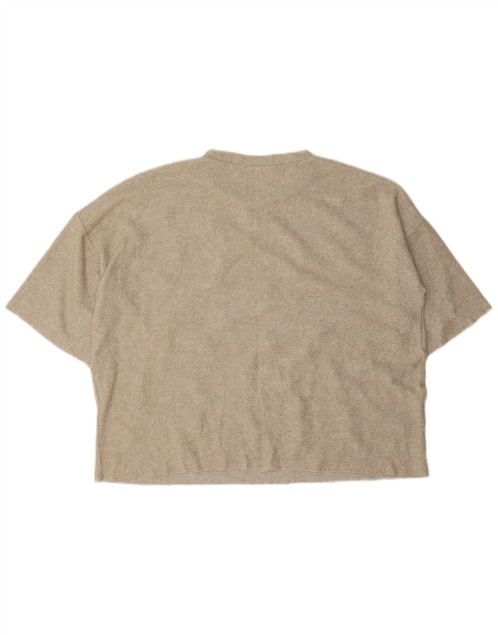 T-shirt oversize da donna Zara UK 16 grande beige maculato