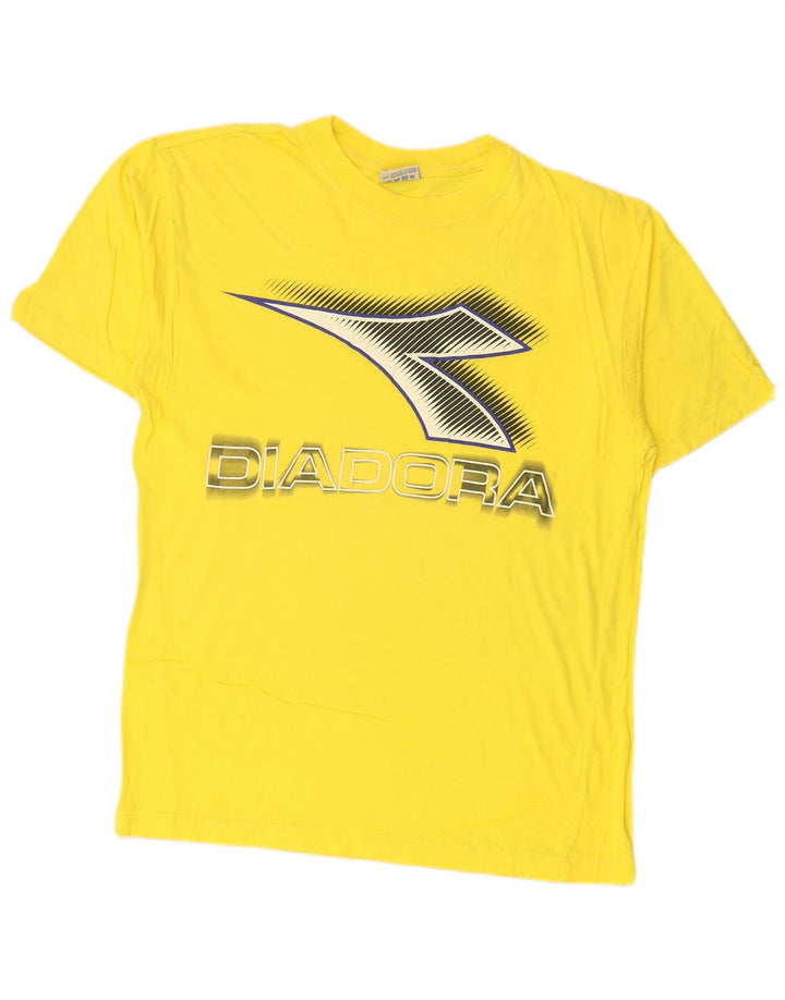 DIADORA T-shirt grafica da uomo Top in cotone giallo medio
