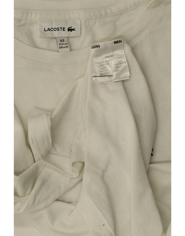 T-shirt da bambino Lacoste 11-12 anni in cotone bianco