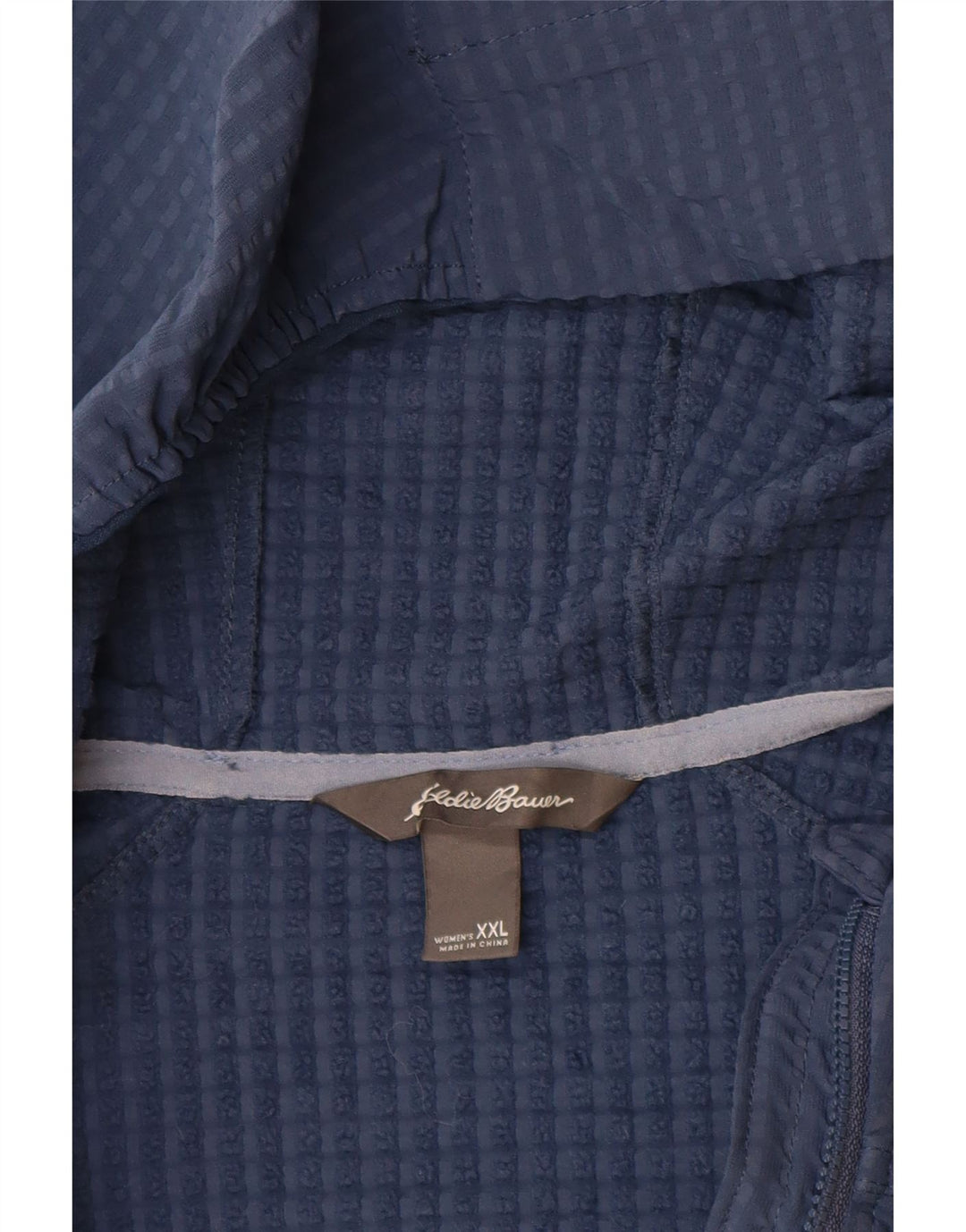 Giacca a vento con cappuccio da donna Eddie Bauer UK 20 2XL poliestere blu