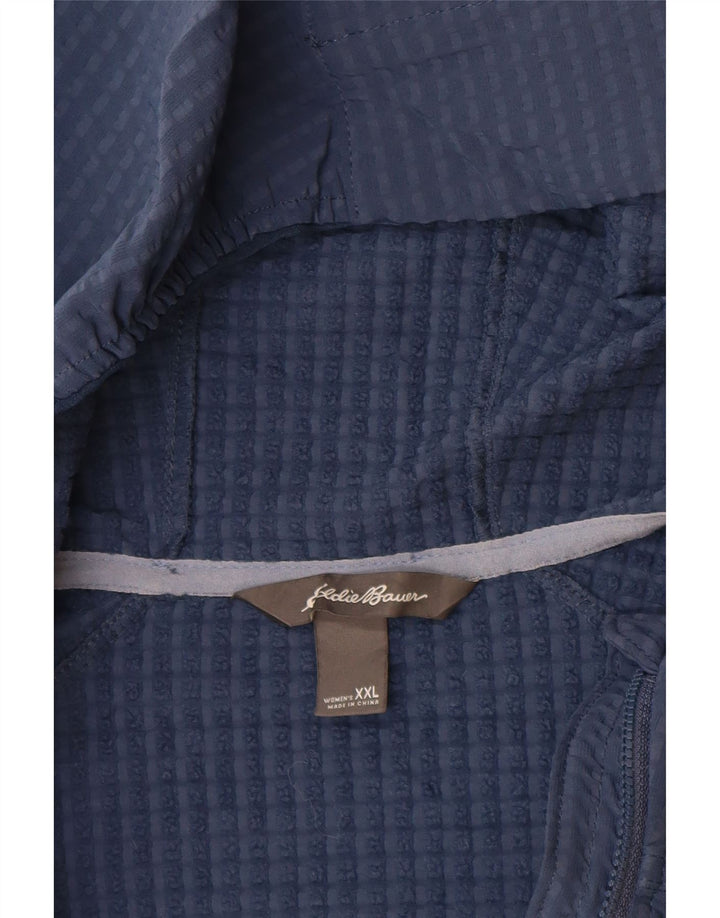 Giacca a vento con cappuccio da donna Eddie Bauer UK 20 2XL poliestere blu