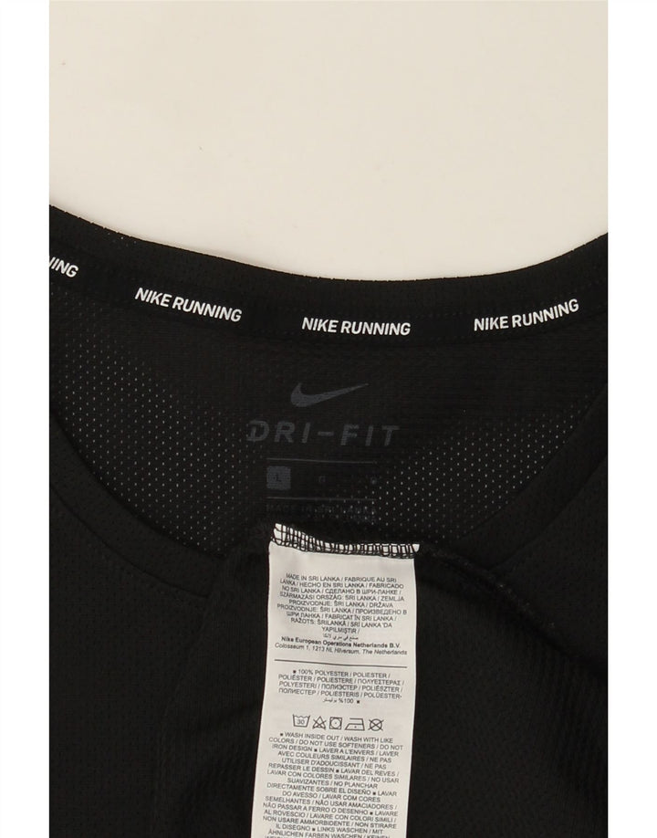 T-shirt Nike Dri Fit da uomo, grande, in poliestere nero