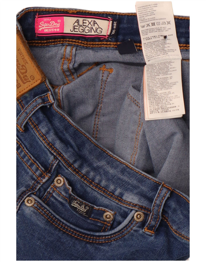 Jeans skinny Jegging Alexia da donna SUPERDRY W28 L28 cotone blu