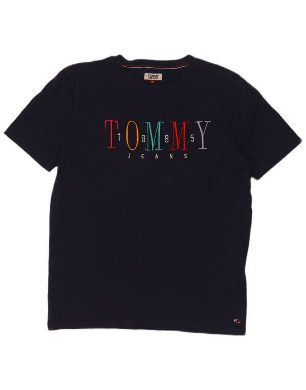T-shirt grafica da uomo Tommy Hilfiger Top medio blu navy