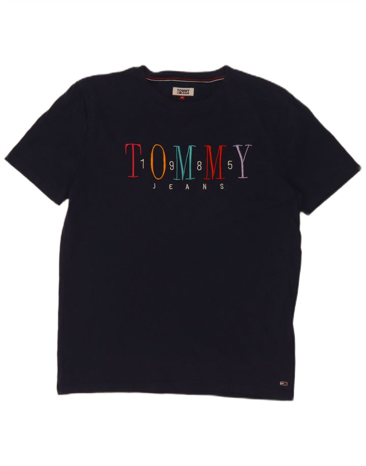 T-shirt grafica da uomo Tommy Hilfiger Top medio blu navy