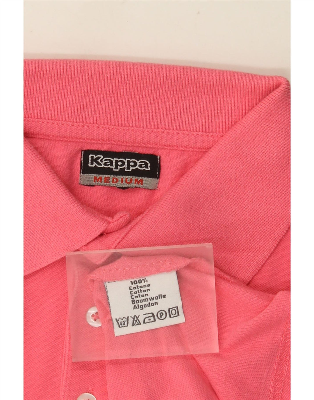 Polo da uomo KAPPA in cotone rosa medio