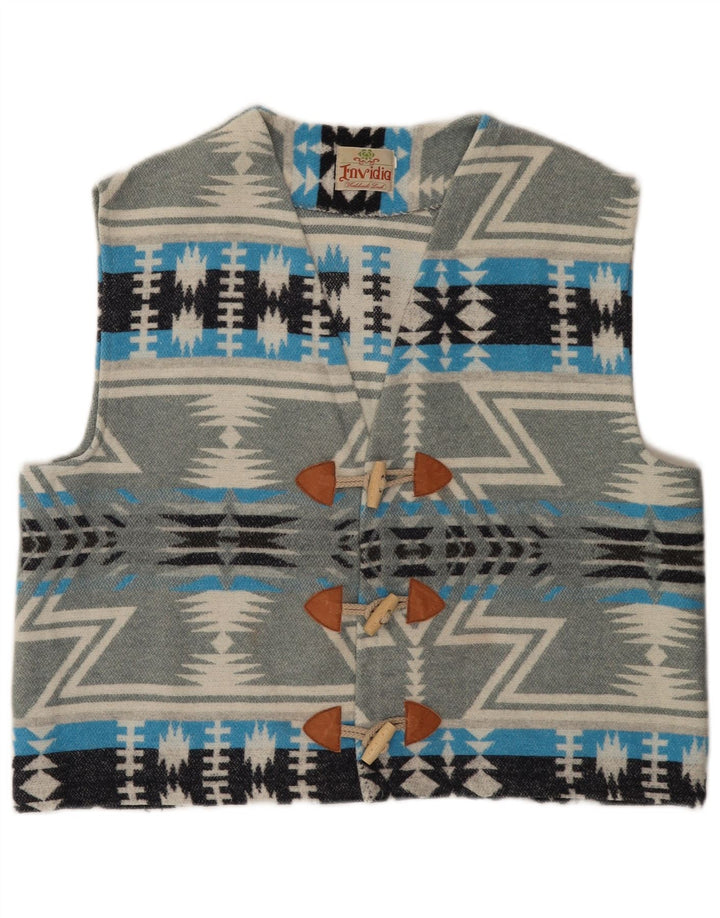 Gilet vintage da uomo XL grigio Fair Isle