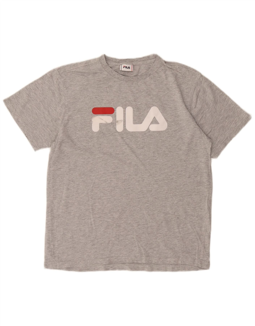 T-shirt grafica da uomo Fila Top in cotone grigio medio