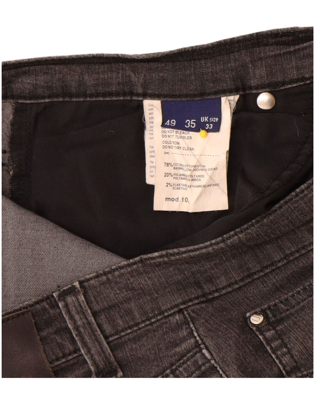 Jeans Dritti Donna Trussardi W33 L31 Cotone Grigio