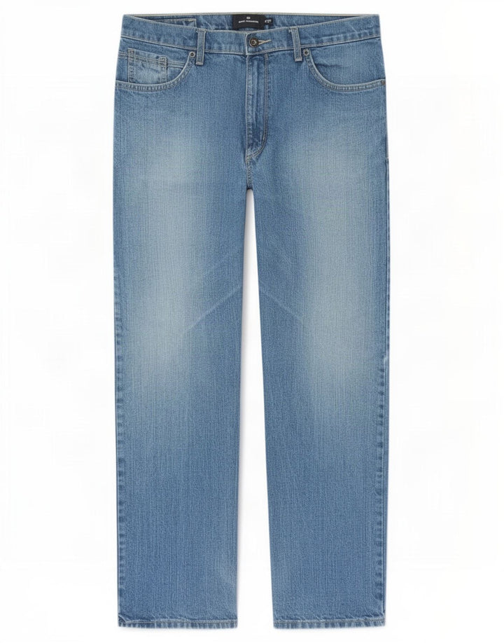 Jeans dritti da uomo Marks & Spencer blu Harbour W34 L31 cotone