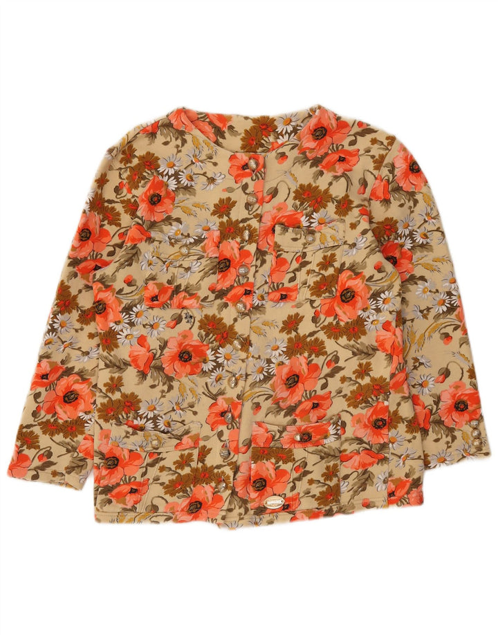Giacca da donna vintage IT 42 Cotone floreale multicolore medio