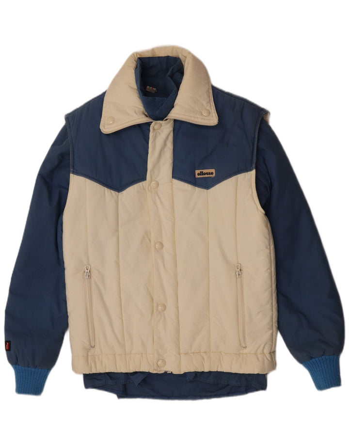 Giacca a vento da donna Ellesse IT 44 Cotone color block blu medio