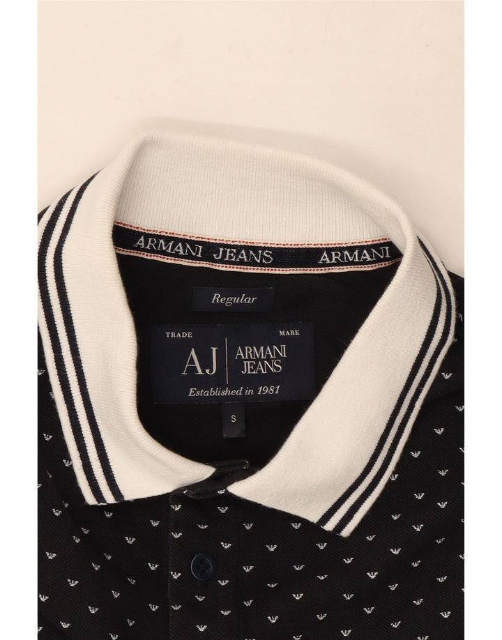 Polo Armani Uomo Regular Piccola Cotone Maculato Nero