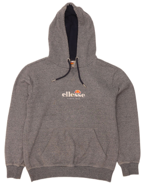 Maglione con cappuccio grafico da uomo Ellesse in cotone chiazzato grigio medio
