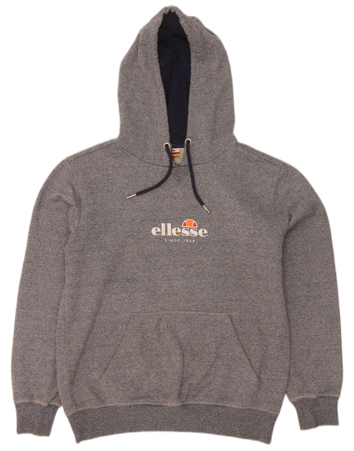 Maglione con cappuccio grafico da uomo Ellesse in cotone chiazzato grigio medio