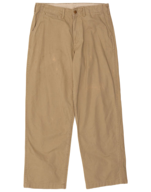 Pantaloni chino larghi da uomo Zara EU 40 medio W31 L29 cotone beige