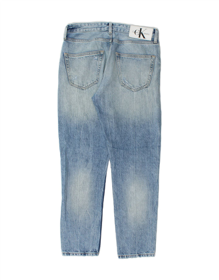 CALVIN KLEIN Womens Distressed Straight Jeans W28 L27 Blue Cotton Vintage Calvin Klein and Second-Hand Calvin Klein from Messina Hembry 