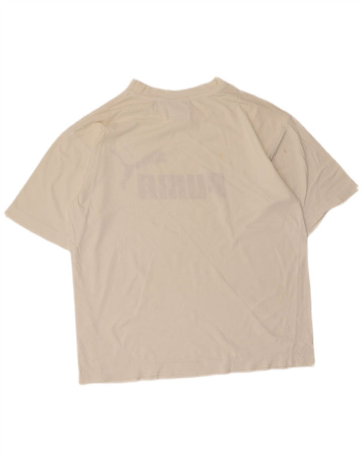 T-shirt grafica da uomo Puma Top Small in cotone bianco
