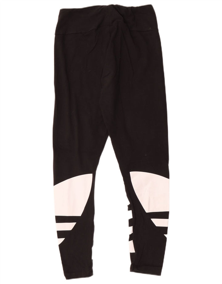 Leggings grafici da donna Adidas UK 12 medio nero