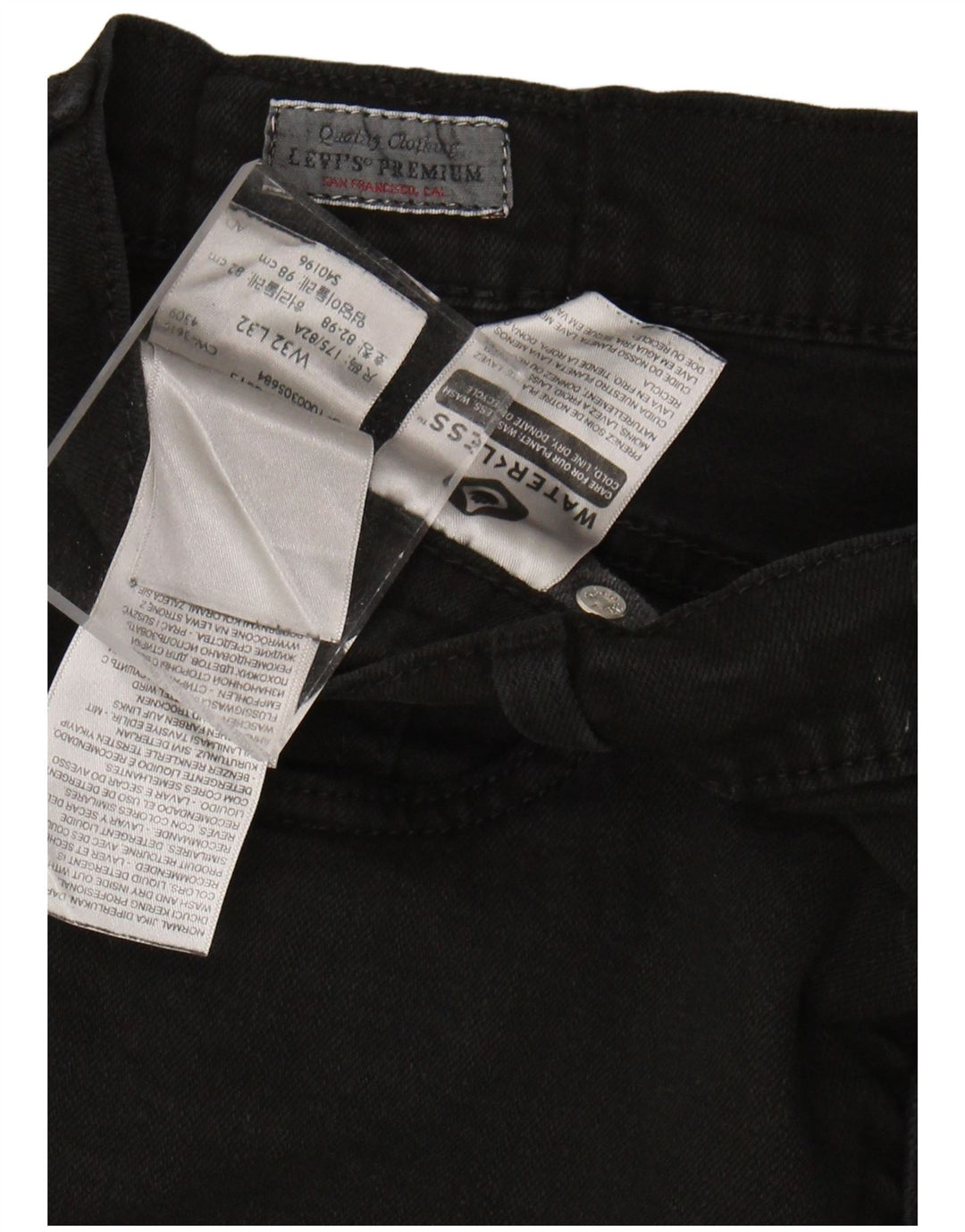 LEVI'S Mens Slim Jeans W32 L32 Black Cotton