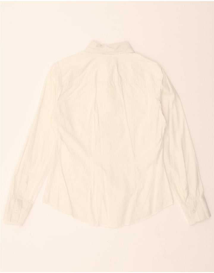 BENETTON Womens Shirt UK 14 Medium White Vintage Benetton and Second-Hand Benetton from Messina Hembry 