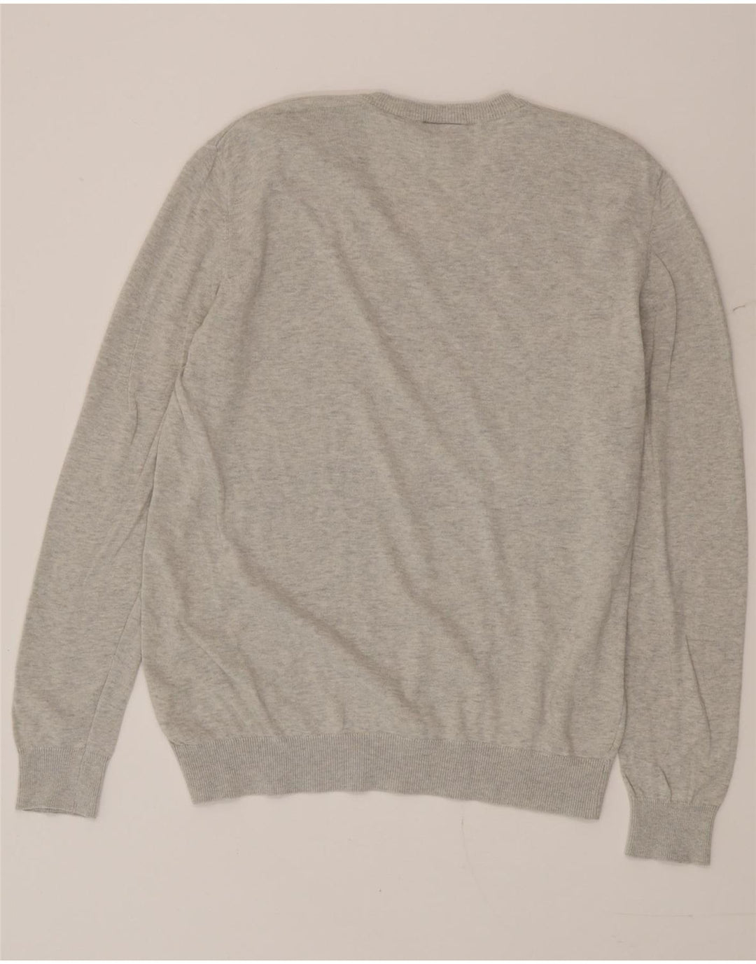 Maglione da uomo con scollo a V Lacoste taglia 5 grande cotone chiazzato grigio