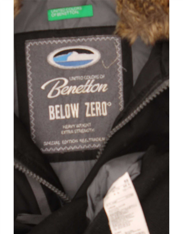 Giacca imbottita con cappuccio da uomo Benetton IT 50 Large Nera