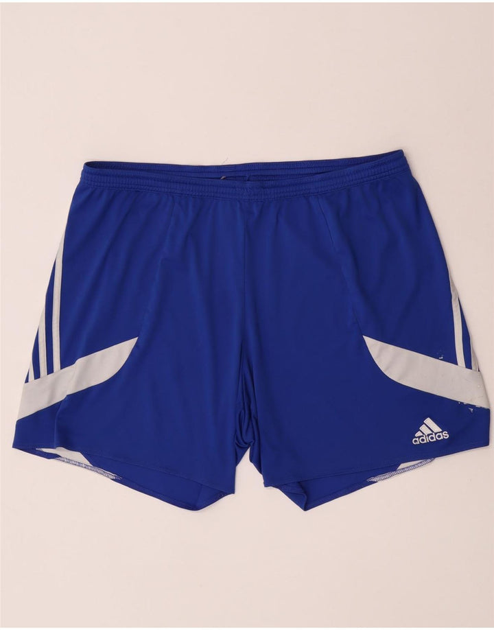 Pantaloncini sportivi Adidas da uomo XL blu in poliestere color block