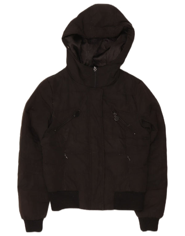 Giacca imbottita con cappuccio da donna Zara UK 10 piccola nera