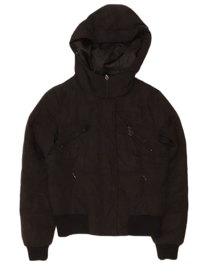Giacca imbottita con cappuccio da donna Zara UK 10 piccola nera