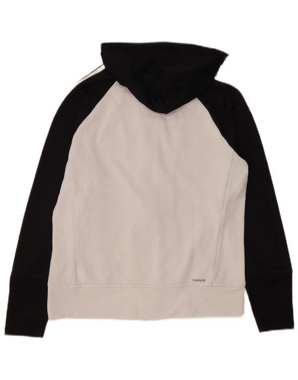 Maglione con cappuccio e zip Adidas Clima 365 da donna UK 14 Medium White Colourblock