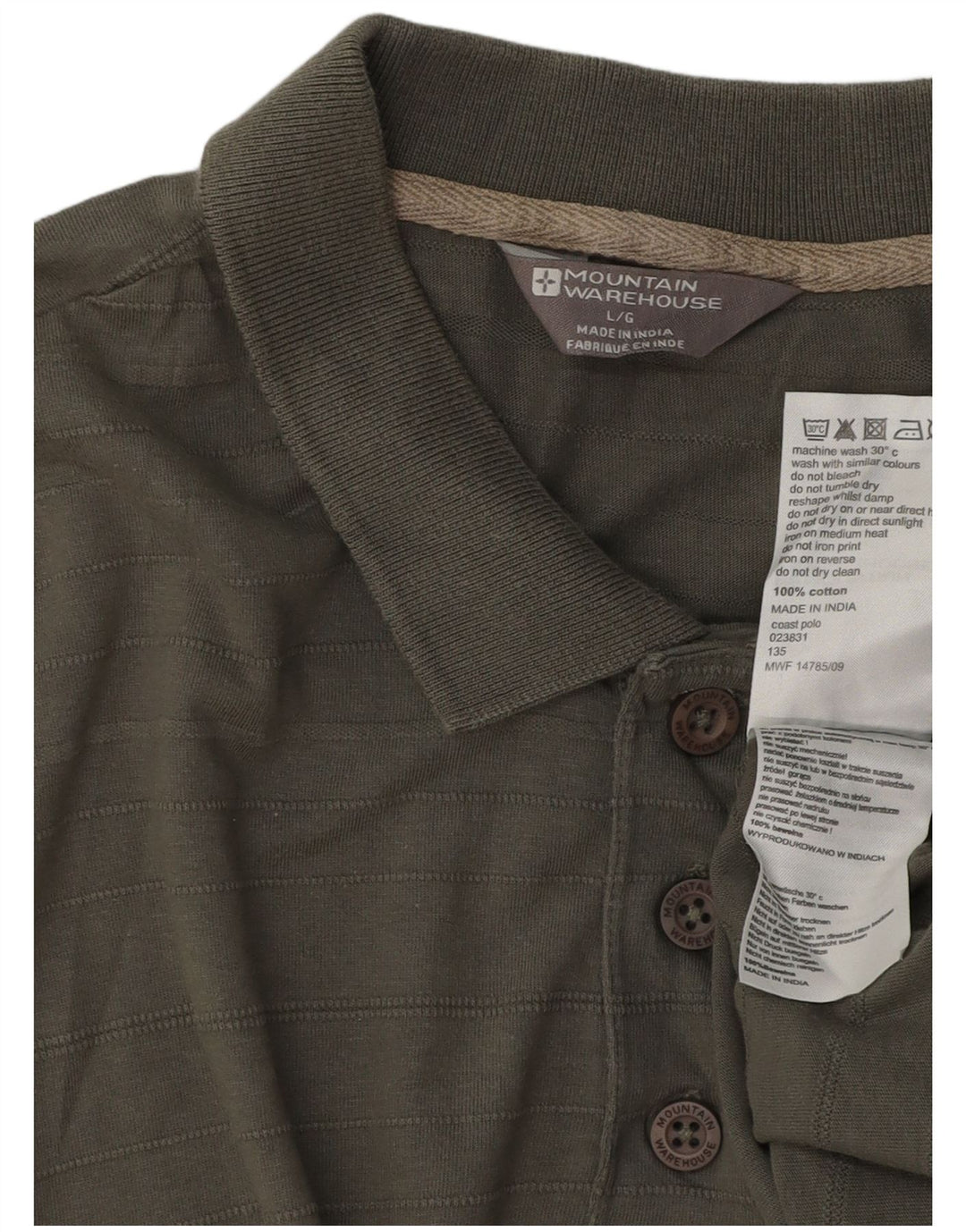 Polo da uomo Mountain Warehouse grande in cotone kaki