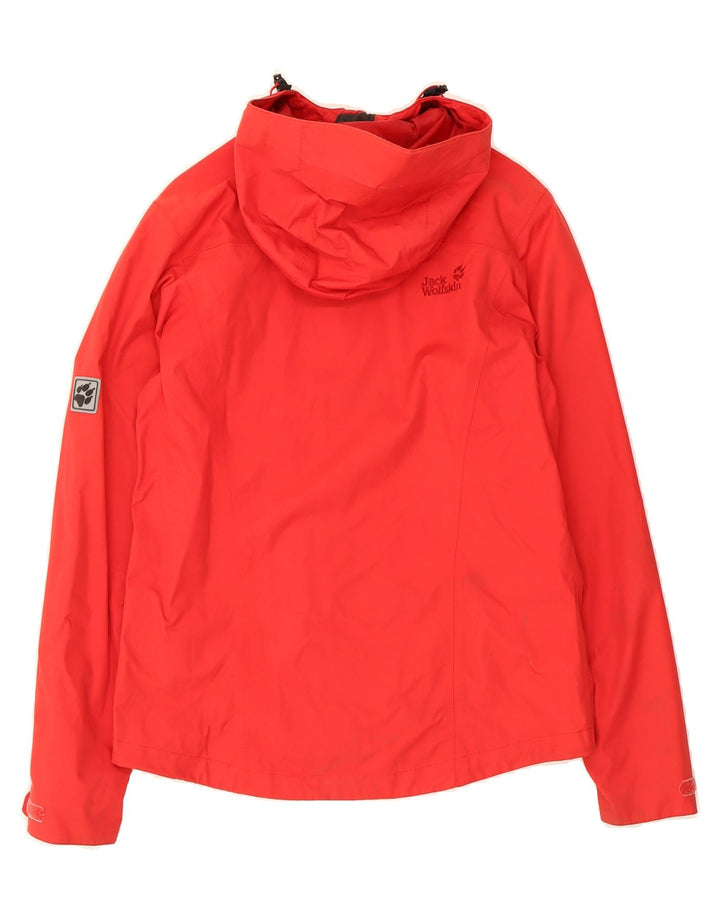 JACK WOLFSKIN Womens Hooded Rain Jacket UK 10 Small Red Polyamide Vintage Jack Wolfskin and Second-Hand Jack Wolfskin from Messina Hembry 
