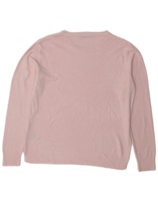 Maglione maglione con scollo a barca da donna Marks & Spencer UK 14 grande acrilico rosa